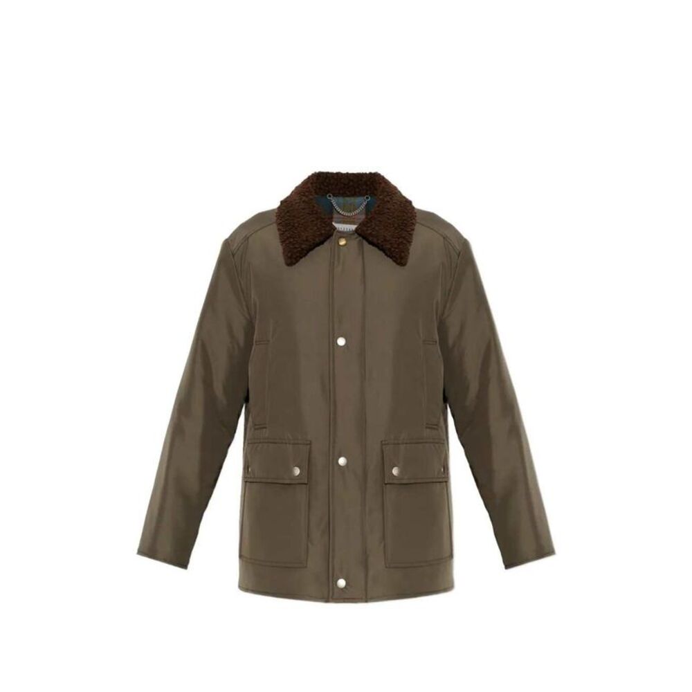 Maison Margiela Men Jacket With Shearling Collar And Flap Pockets
